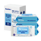Advanced Large 75% Alcohol Hand Sanitizing Wipes, 4 Packs of 50 (200 count +20 travel wipes) - (Each Wipe Size 6" x 8")