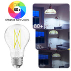 DAYBETTER 24 Pack A19 Vintage LED Edison Bulbs, 60W Equivalent Dimmable LED Bulbs, High Brightness 5000K Daylight, 800 Lumens, 8W E26 Standard Base, Ultra-Bright, CRI80+, Clear Glass Filament Bulb