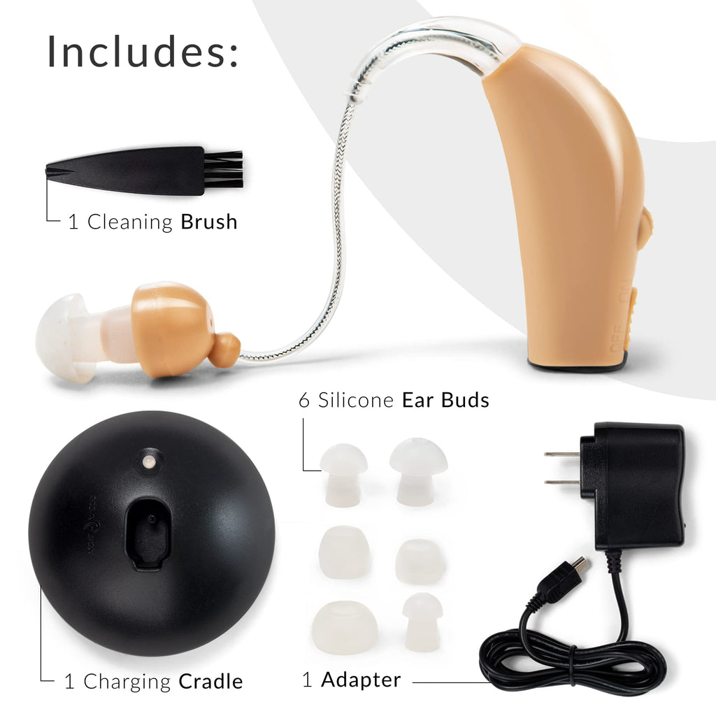 MSA PRO Sound Amplifier, Amplifies Sound by 30 Times, Up to 20 Hours Continuous Use, Lightweight, Nearly Invisible, Adjustable Volume, Fast Charging, Nude, 1ct