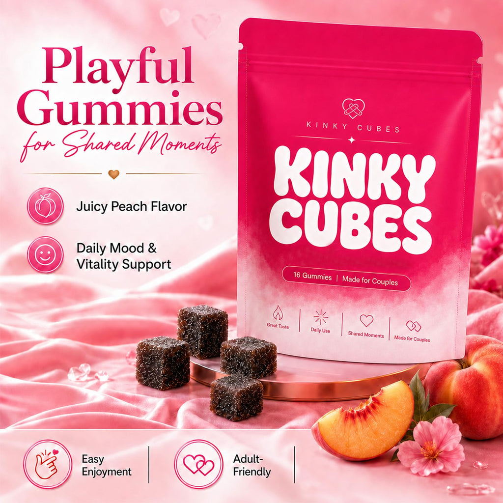 KINKY CUBES Gummies, Boost Mood, Vitamin & Mineral Supplements, 16 Gummies
