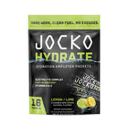 Jocko Fuel Hydrate Electrolytes Powder Packets Low Sugar - Hydration Amplifier Packets for Recovery, Dehydration, & Exercise - with Vitamins B6, B12 & C (16 Packets) Lemon Lime