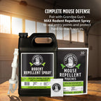 Grandpa Gus's Rodent Repellent Spray - Peppermint Oil and Cinnamon Oil Spray for Rodents & Mice - Plant-Based Mouse Deterrent for Cars, RVs, Garages & Indoor Spaces - Non-Staining Formula - 128 oz