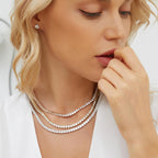 Gemsme 4.0mm Cubic Zirconia Tennis Necklaces for Women and Men |White18inch