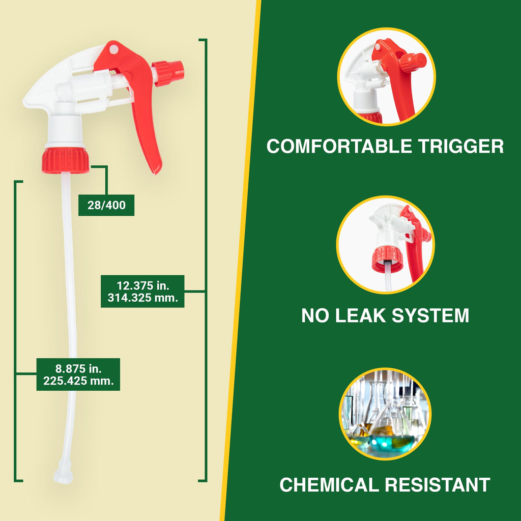 Heluva Green Spray Bottle Nozzle Replacement Tops, Red 6 Pack