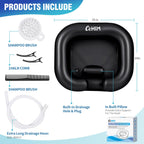 Cehim Inflatable Shampoo Basin - Portable Shampoo Bowl, Hair Washing Basin for Bedridden, Disabled,Injured, Hair Wash Tub for Dreadlocks and at Home Sink Washing (Black, 15in Inner)