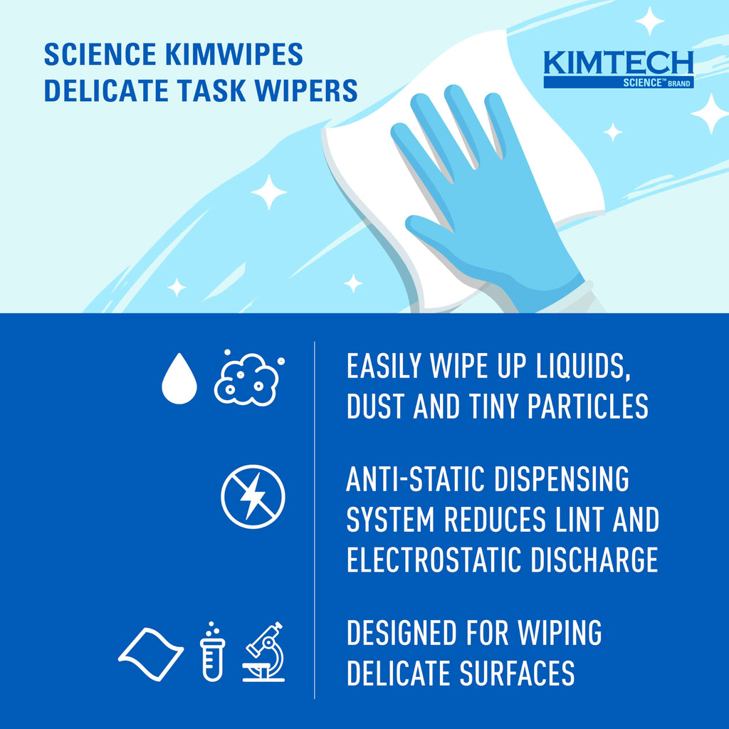 Kimtech Science Kimwipes Delicate Task Wipes, 60 Boxes x 286 Sheets (34155)