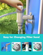 MASCARRY 【Patented】 Plunger Valve for Above Ground Swimming Pool, Pool Replacement Parts with On-Off Valve, Pool Hose Adapter and Pool Pipe Holder, Pool Pump Parts, Above Ground Pool Accessories