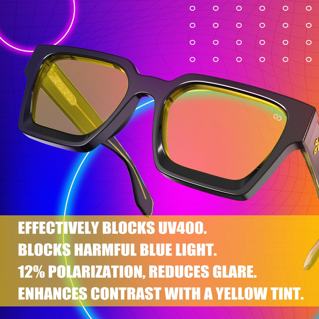 VISOONE Gamer Glasses Professional Blue Light Filter with Anti-Fatigue and Anti-Glare for Men and Women RIVER