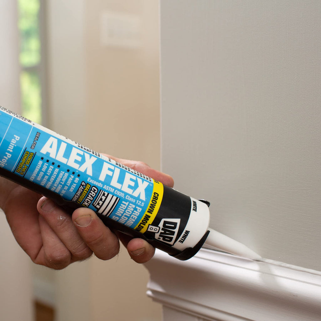 DAP Alex Flex Premium Molding & Trim Siliconized Sealant, White, 10.1 Oz (7079818542)