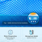 UIRWAY 16Mil Solar Pool Cover 18ft Round, Pool Covers for Inground and Above Ground Pools Ultra Thick Bubble Solar Blanket, Long-Lasting, High Heat Retention, UV Protection, Customizable Fit, Blue