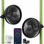 Brioeua 5" Grow Tent Fan, Smart Plug Remote & Timing, 3-Speed Quiet Airflow, Brushless Motor, Adjustable Clamp, 8 Ft Power Adapter for Hydroponics Cooling Ventilation Grow Tent Dual Clip Fans