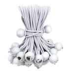 50PCS White Ball Bungee Cords, 6 Inch Heavy Duty Outdoor Bungee Cord with Balls, Tarp Tie Down Bungee Balls for Shelter, Camping, Cargo,Tent Poles UV Resistant（Ball Size 1 inch）