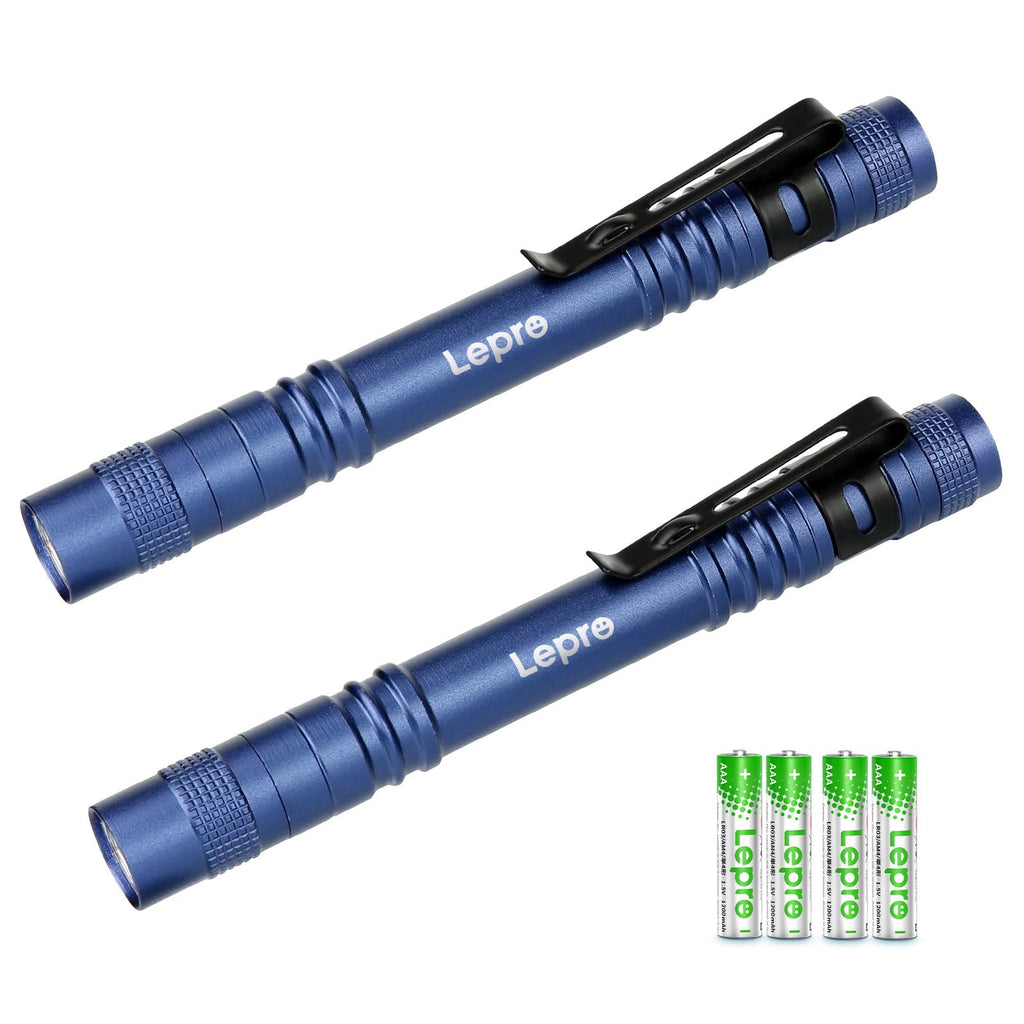 Lepro LED Pen Flashlights, Lightweight, Mini, Waterproof Pocket Flashlight with Clip, 2 Pack Small Flashlights for Inspection, Work, Emergency