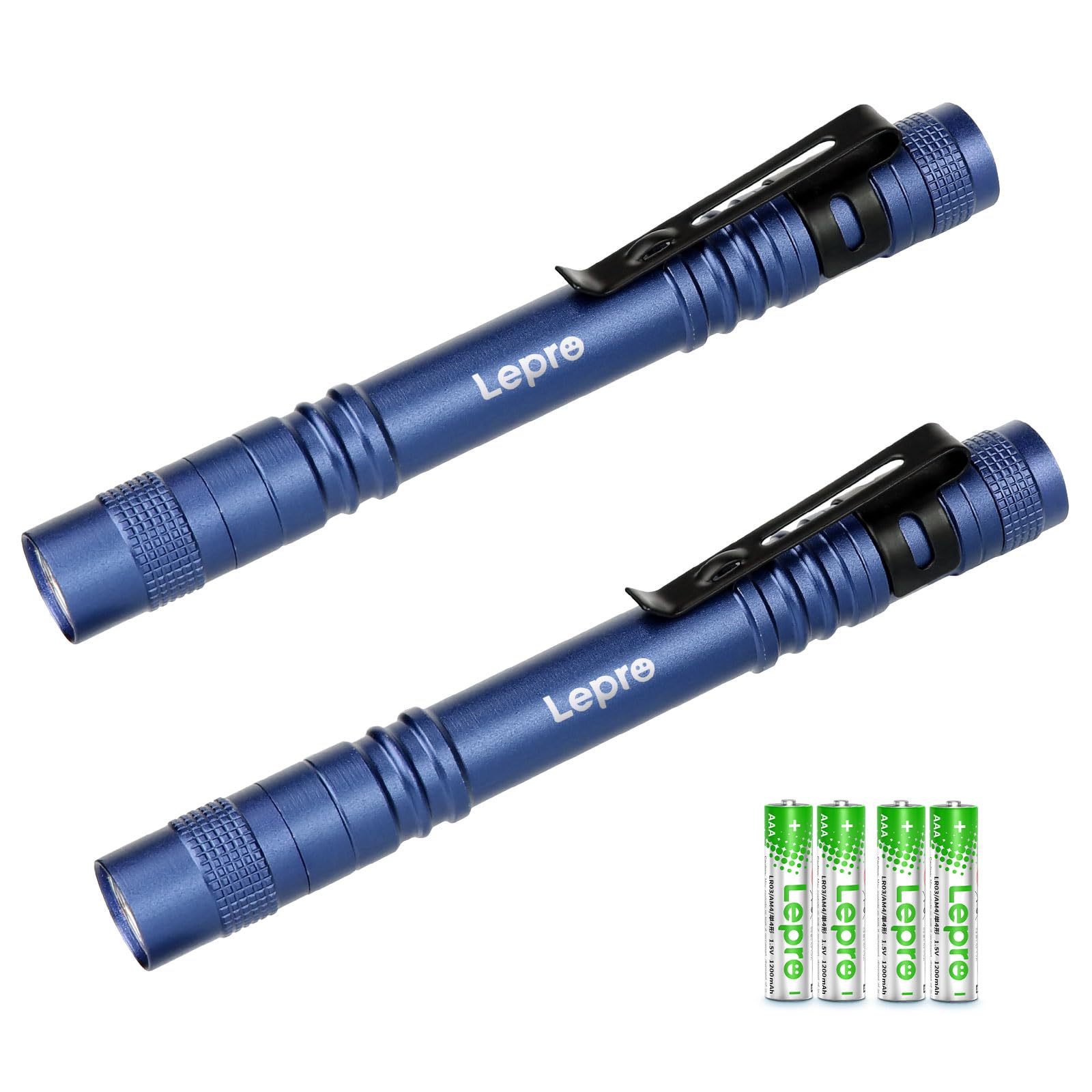 Lepro LED Pen Flashlights, Lightweight, Mini, Waterproof Pocket Flashlight with Clip, 2 Pack Small Flashlights for Inspection, Work, Emergency
