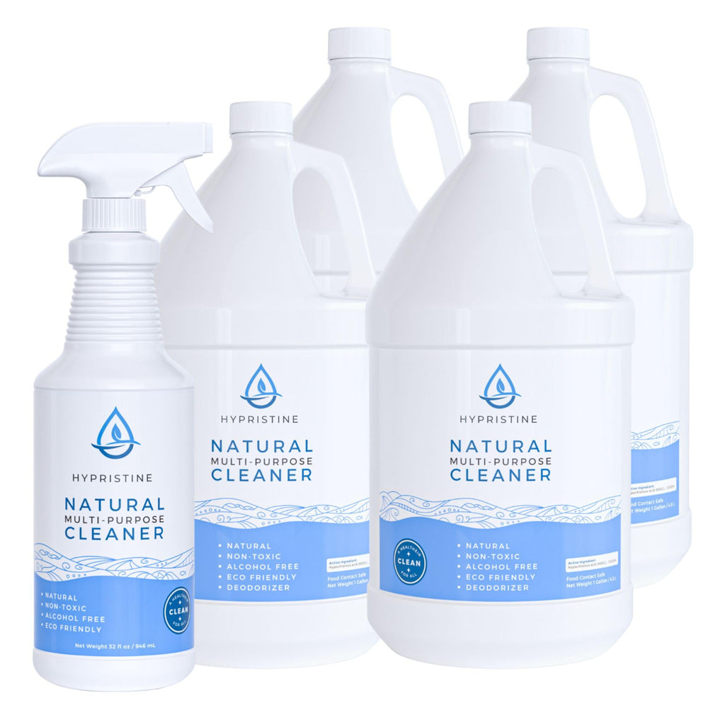 HYPRISTINE PURE Hypochlorous Acid Spray, Multi-Purpose Cleaner, Superior Shelf Life, 0% Bleach, 0% Alcohol, Food Contact Safe, Eliminate Non-Living Allergens, Remove Pet Odor, Clean Any Surface