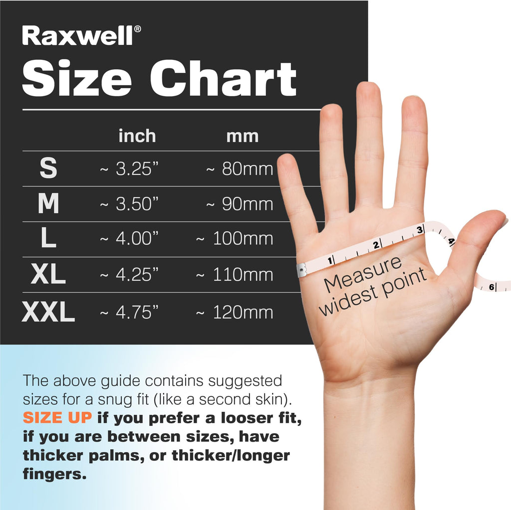 Raxwell Powder-Free Nitrile Gloves - Diamond-Textured Work Gloves - Touchscreen-Compatible Disposable Glove - Small, Orange, Pack of 1000