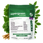SUPERGREEN TONIK 100% Natural Greens Superfood Powder – Daily Supplement with 40 Superfoods, Vitamins and Minerals – Supports Energy, Stress and Immunity – 30 Days 360 Grams Berry Flavor (1 Bag)