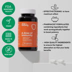 A Dose of Immunity Quercetin with Vitamin C and Zinc, Vitamin D, 500mg Quercetin Bromelain with Echinacea & B Vitamins (60 Count)