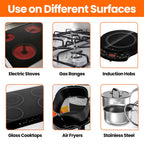 3-in-1 Stove Top Cleaner Kit - Glass Cooktop Cleaner for Ceramic Electric Gas & Induction Stoves - Includes Heavy Duty Scraper and Double-Sided Sponges for Removing Burnt-on Grease, Oil & Grime