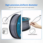 Geeetech TPU Filament 1.75mm, Shore 95A Flexible 3D Printer Filament with High Elasticity, 1KG (2.2lbs) Spool, Dimensional Accuracy ±0.03mm, Fits Most FDM Printers (Clear Silver)