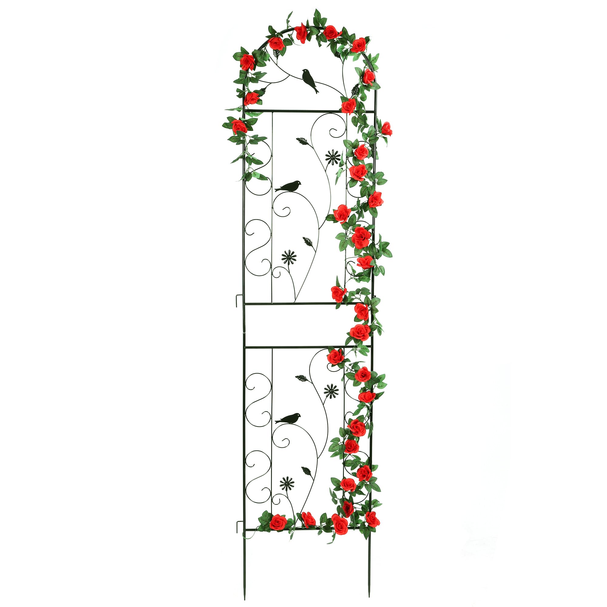 86.5" x 19.7" Metal Garden Trellis Outdoor for Climbing Plants, Black