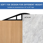 Vinyl Door Threshold Flooring Transition Strip Self Adhesive Carpet Edging Strip for Laminate Doorway Edge Threshold from 1/5" to 2/5" (Black, 3.3 Ft)