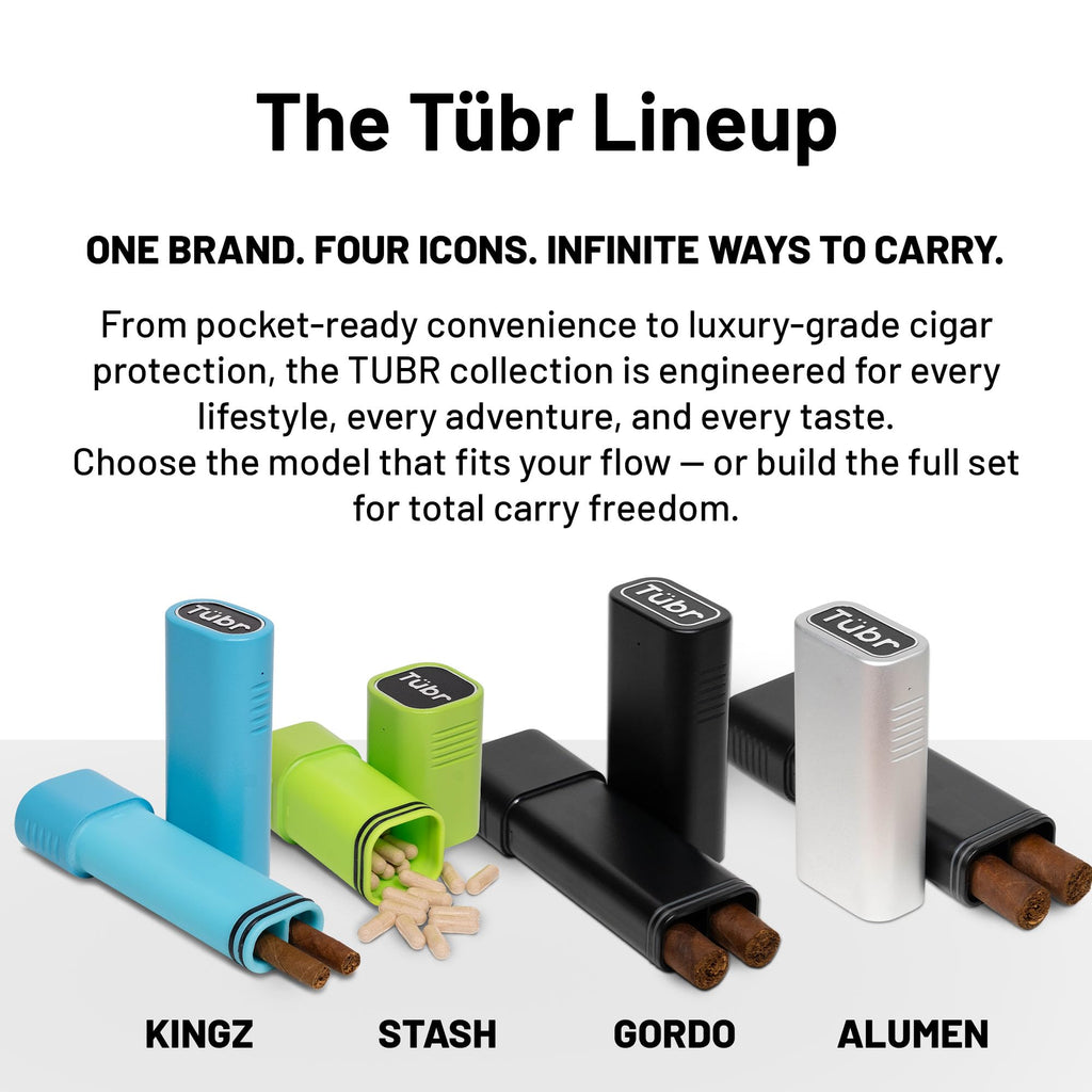 TUBR Kingz Premium Storage Unit - Odor Proof, Airtight, Waterproof Case for 4 Pre-Rolls, Cigarillo - Portable Crush-Resistant BPA-Free Container, Carrying Storage for Travel, Parties, Daily (Raven)