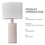 Reaketon Table Lamps for Living Room Set of 2, Ceramic Table Lamps for Bedroom, 20" Modern Lamps for Night Stands, Pink