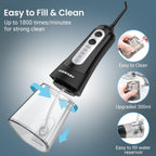 Cordless Water Dental Flosser Teeth Cleaner, INSMART Professional 300ML Tank DIY Mode Rechargeable Dental Oral Irrigator for Home and Travel, IPX7 Waterproof 6 Modes Irrigate Oral Care (Black)