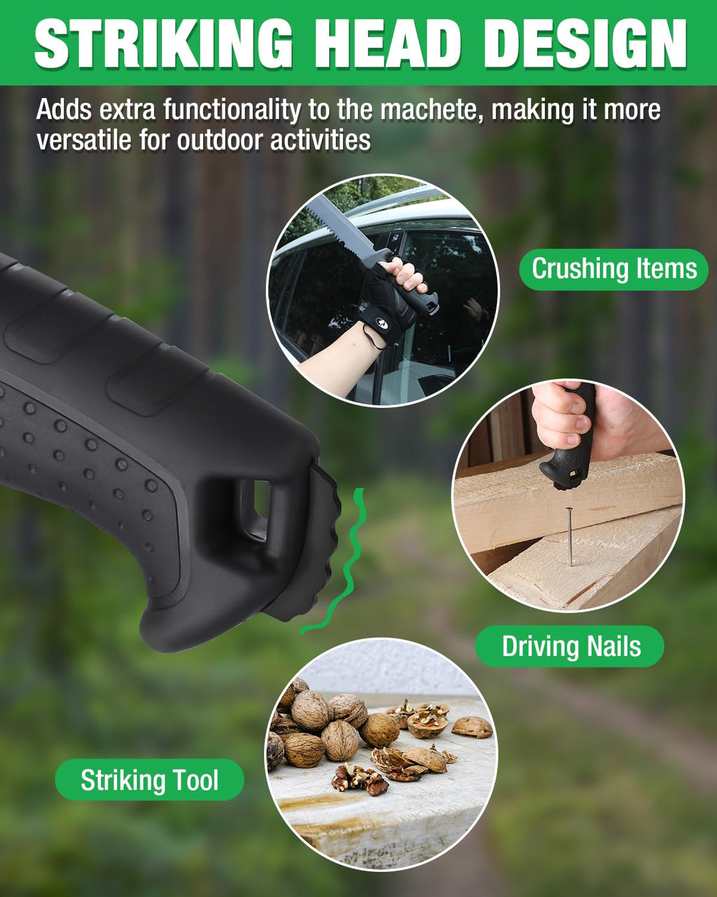Mossy Oak 16" Heavy Duty Machete with Saw and Sheath