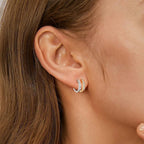 Gacimy Gold Silver Huggie Hoop Earrings Set for Women, 13MM CZ Hoops