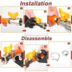 Hydencamm 370PCS 15 Sizes Single Ear Hose Clamps, 5.3-33.1mm 304 Stainless Steel Crimp Hose Clamps, Stepless Adjustable Cinch Clamps for Automotive, Home Appliance Line, Plumbing and Industrial Use