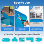 Goplus 8 FT Round Solar Pool Cover, 12 Mil Above-Ground & In-ground Swimming Pool Heat Retaining Blanket, Heavy-Duty Thermal Insulating Bubble Wrap Cover for Hot Tub SPA (Blue, Round 8 FT)