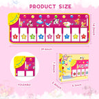 M SANMERSEN Piano Mat - Musical Keyboard Floor Playmat 39.5" Electronic Music Animal Touch Play Blanket Funny Xmas Gift Toy for 1 2 3 Year Old