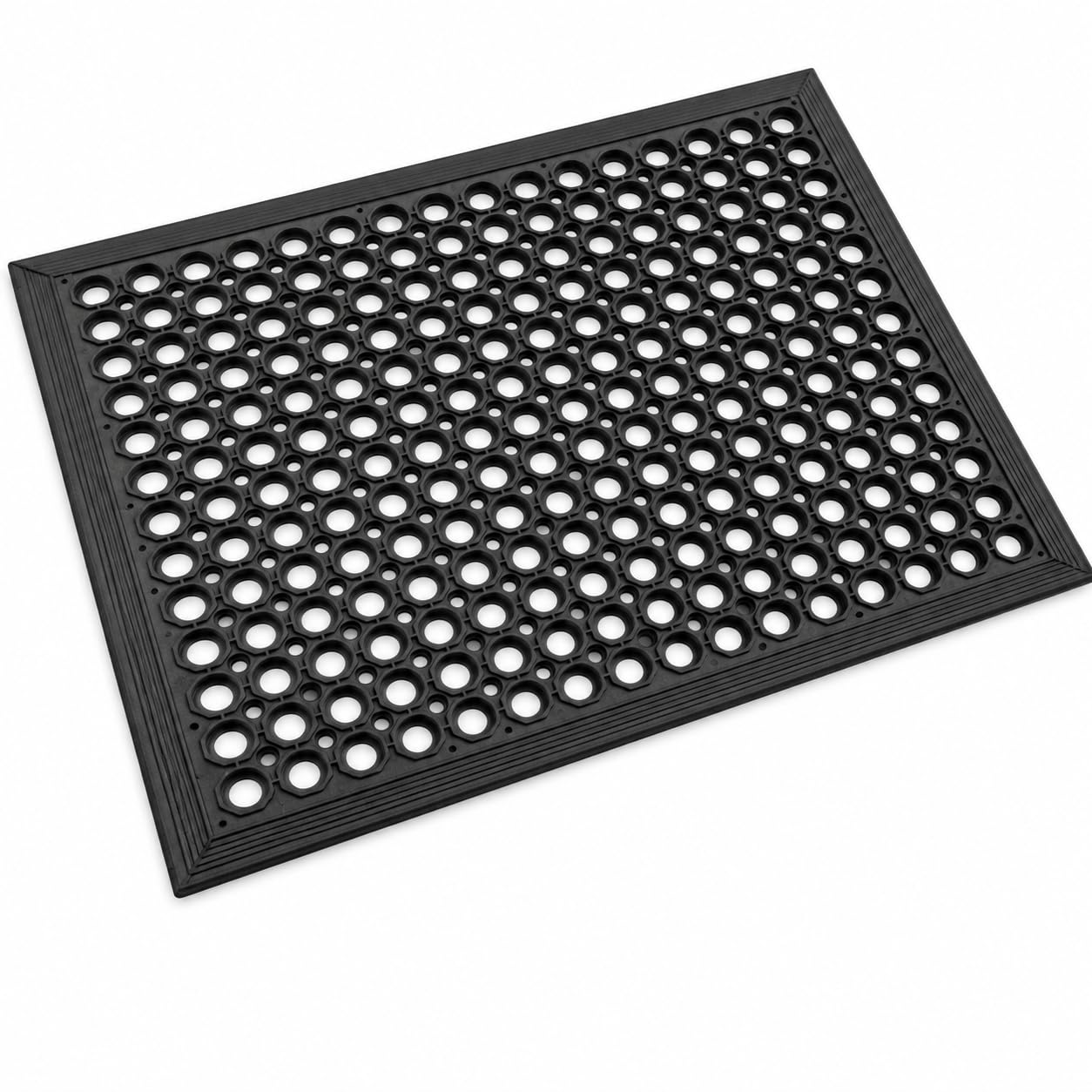 UNIMAT-Anti-Fatigue Outdoor Rubber Drainage with Non-Slip Backing Heavy Duty Mat for Restaurant Industrial Use-3'x 5' Black Mat-Ideal Bar Accessory