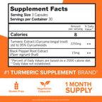 Qunol Turmeric Curcumin 2250mg, Black Pepper Extract for Enhanced Absorption, Supports Healthy Inflammation Response and Joint Health, Dietary Supplement, Vegetarian Formula, 90 Capsules