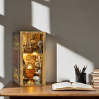 CUTEBEE Book Nook Kit - DIY Miniature House Dollhouse Kit for Adults and Teens, Booknook Tiny House Bookshelf Decor 3D Wooden Puzzle, Gifts for Family, Friends Eternal Bookstore