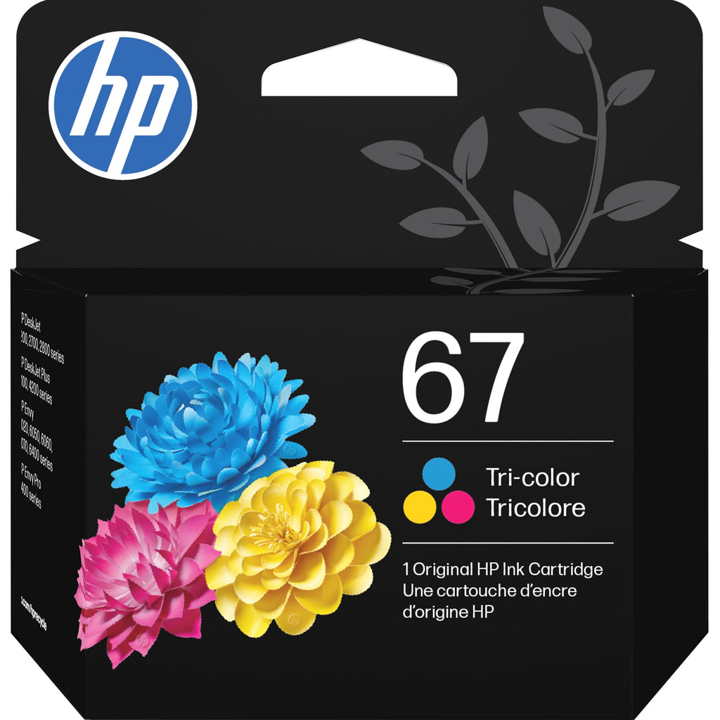 HP 67 Tri-Color Ink Cartridge | Works with DeskJet 1255, 2700, 4100 Series, Envy 6000, 6400 Series | Eligible for Instant Ink | 3YM55AN | Packaging May Vary