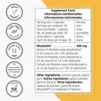 Supersmart Rhodiola Rosea 600mg per Day (Patented & High Strength) - Rhodiolife Rhodiola Supplement - Wild-Crafted - Rosavins 5%, Salidroside 1.8% | Non-GMO & Gluten Free - 60 Vegetarian Capsules