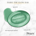 Pears Soap, Pure & Gentle with Lemon Flower Extracts, 5-Pack – Transparent Green Glycerin Soap for Radiant, Glowing Skin, 4.4 Oz Ea