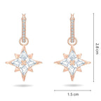 Swarovski Symbolica Collection Women's Dangling Mini Hoop Pierced Earrings, Rose-Gold Tone Finished with Clear Crystal Accents