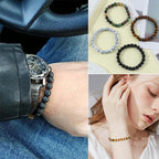 FIRAZIO 12Pcs 8mm Gemstones Beaded Stretch Bracelet for Women