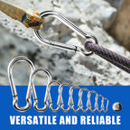 Small Carabiner Clip Hooks, 25pcs 1.97 inch Carabiners Heavy Duty, 304 Stainless Steel Spring Snap Hook Fits Camping Hiking, Metal Clips for Rope Chain Keys Rings