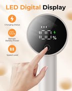 Fabric Shaver, Lint Remover Rechargeable, Electric Portable Sweater Defuzzer with 3 Speeds, 6 Leaf Blades, Digital LED Display to Remove Pilling for Clothes, Furniture, Sweater, Couch, Blanket