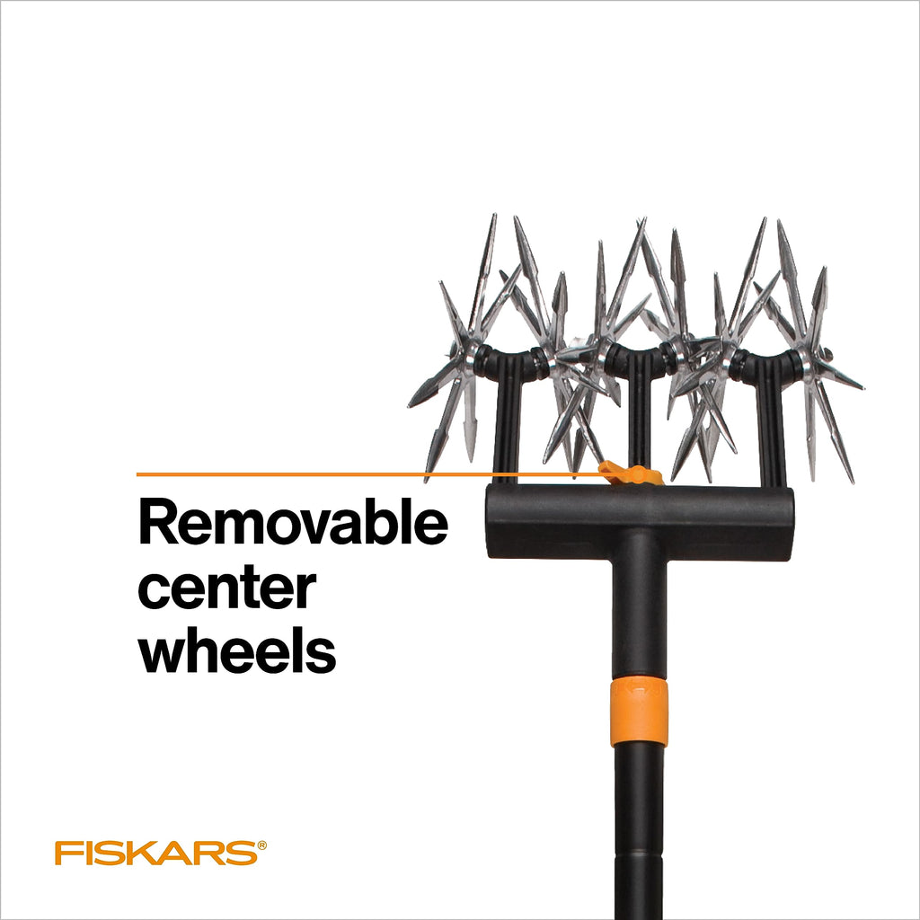 Fiskars 40"-60" Extendable Rotary Tiller Cultivator for Garden & Lawn Care