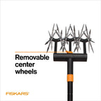 Fiskars 40"-60" Extendable Rotary Tiller Cultivator for Garden & Lawn Care