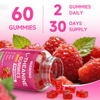 HUUAYAO L-Theanine Gummies 400mg, L-Theanine Supplement for Kids & Adults with Ashwagandha, GABA, 5HTP for Calm, Zzz & Relaxation Support, Raspberry Flavor, 120 Counts