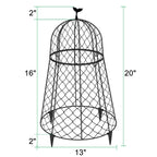 TAOMENNI 6 Packs Garden Cloches for Plants, Plant Protectors from Animals, Chicken Wire Cloche, Plant Cloche and Cage, Protection for Your Plants and Seedlings, 13" D x 20" H - Black