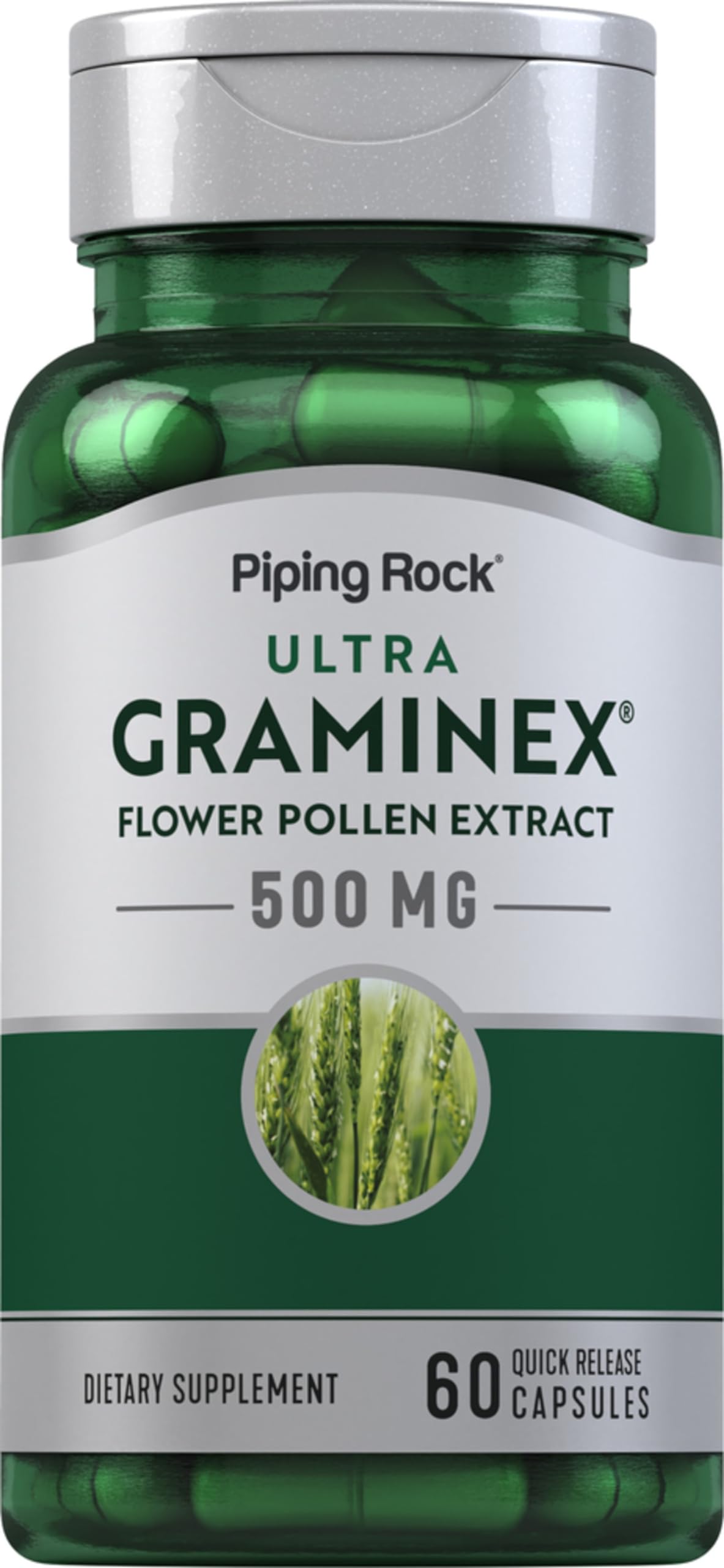 Piping Rock Graminex Flower Pollen Extract | 500mg | 60 Capsules