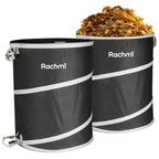 Rachmi 40 Gallon Collapsible Pop-Up Trash Can 2-Pack 22"x26.4", Black